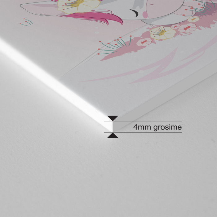 Tablou panou PVC cu desene pentru camera copiilor, Cute Unicorn Sleeping on the Ground [5]