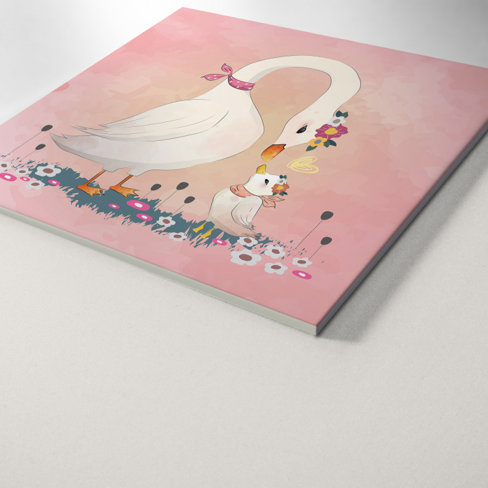 Tablou panou PVC cu desene pentru camera copiilor, Love Mommy Goose to Her Child [2]