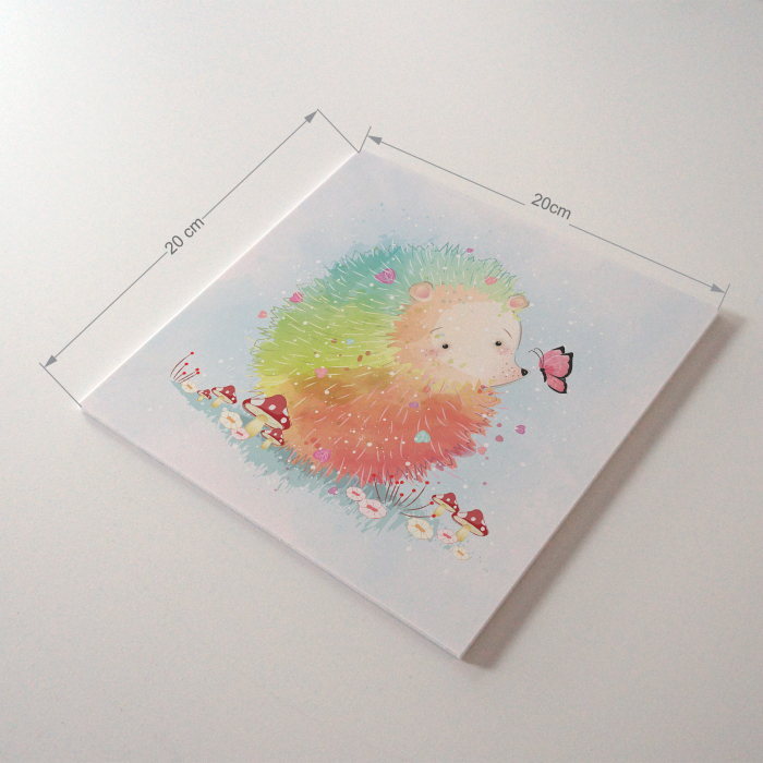 Tablou panou PVC cu desene pentru camera copiilor, Rainbow Hedgehog [3]