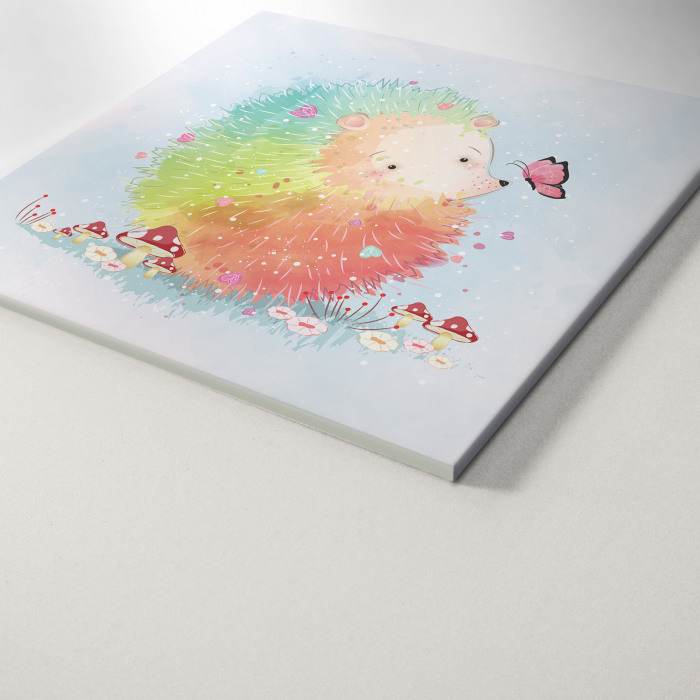 Tablou panou PVC cu desene pentru camera copiilor, Rainbow Hedgehog [2]