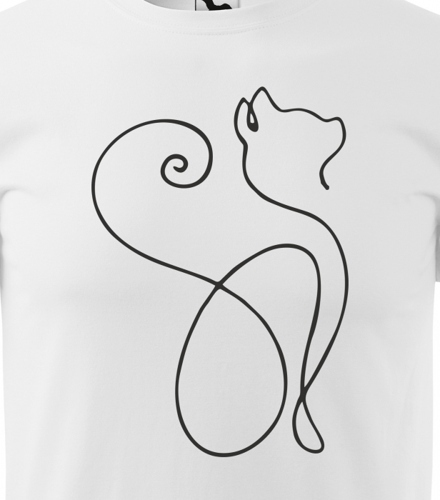 Tricou alb/negru cu mesaj, Cat Walk [2]