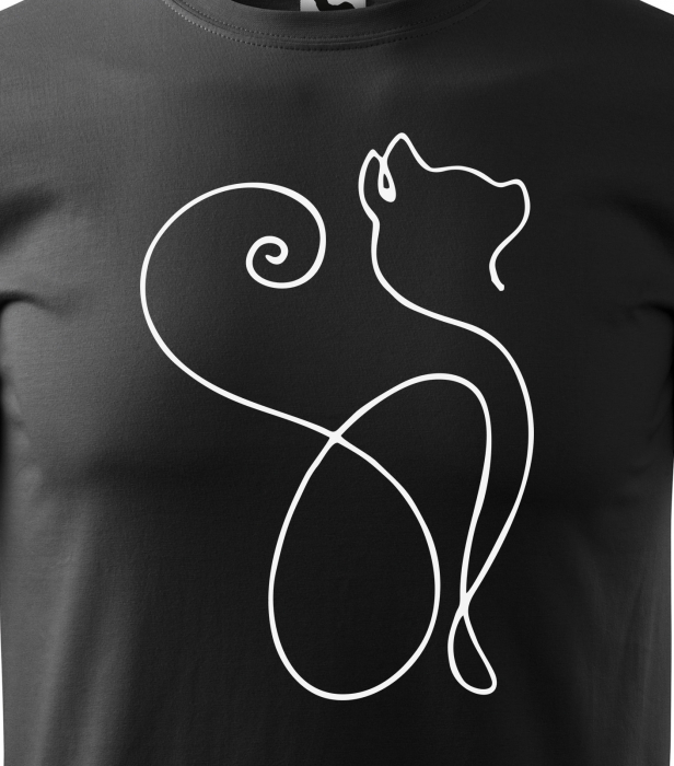 Tricou alb/negru cu mesaj, Cat Walk [2]