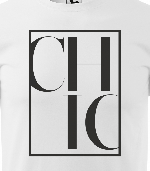 Tricou alb/negru cu mesaj, CHIC [2]