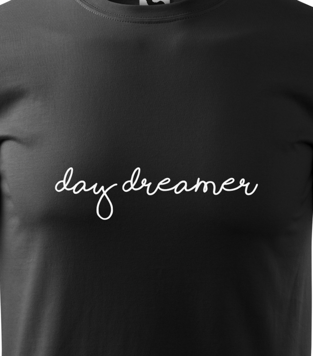 Tricou alb/negru cu mesaj, Day Dreamer [2]