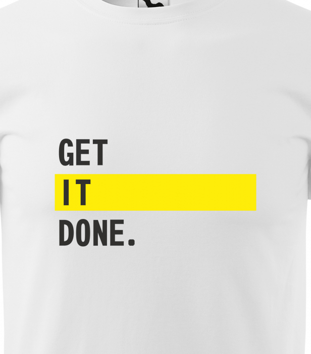 Tricou alb/negru cu mesaj, Get it Done [2]