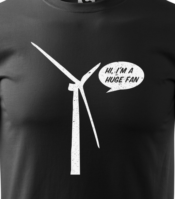 Tricou alb/negru cu mesaj, Hi. Im a Huge Fan [2]