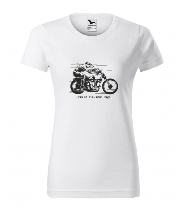 Tricou alb/negru cu mesaj, Lets Go Kill Some Bugs [1]
