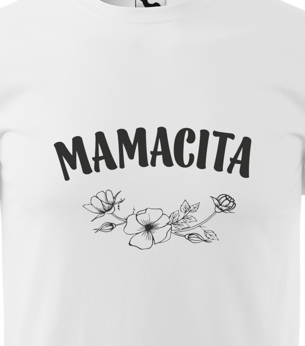 Tricou alb/negru cu mesaj, Mamacita [2]