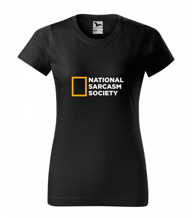 Tricou alb/negru cu mesaj, National Sarcasm Society [1]