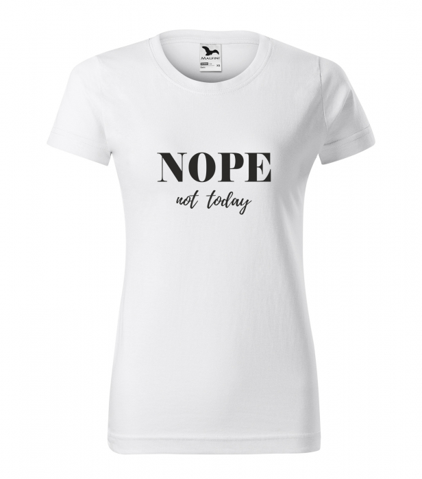Tricou alb/negru cu mesaj, Nope. Not Today [1]