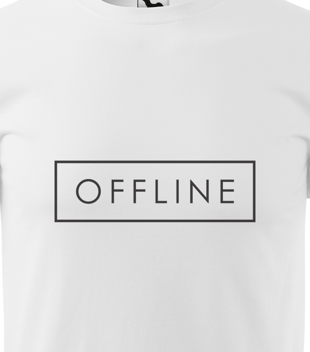 Tricou alb/negru cu mesaj, Offline [2]
