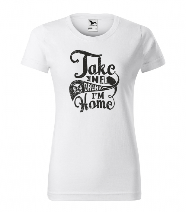 Tricou alb/negru cu mesaj, Take Me Home [1]