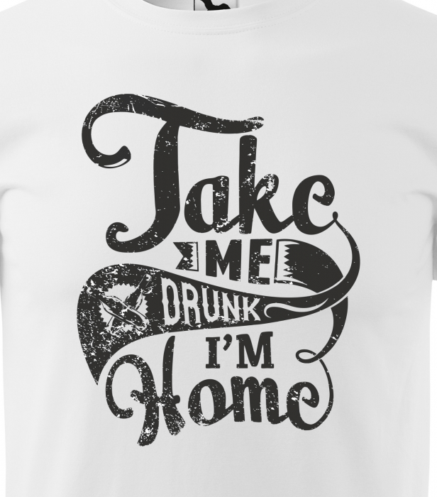 Tricou alb/negru cu mesaj, Take Me Home [2]