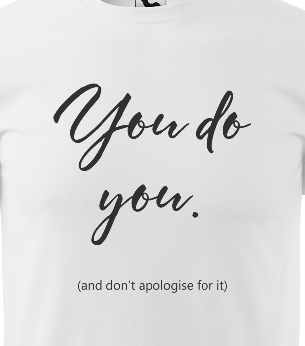 Tricou alb/negru cu mesaj, You do You [2]