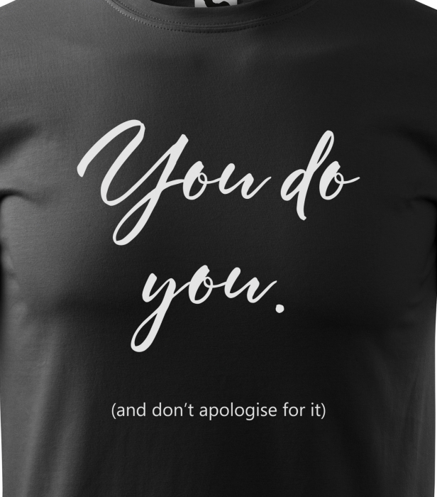 Tricou alb/negru cu mesaj, You do You [2]