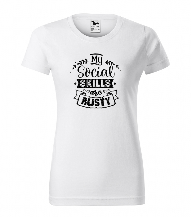 Tricou cu mesaj haios anti-social, idee de cadou, My Social Skills Are Rusty [1]