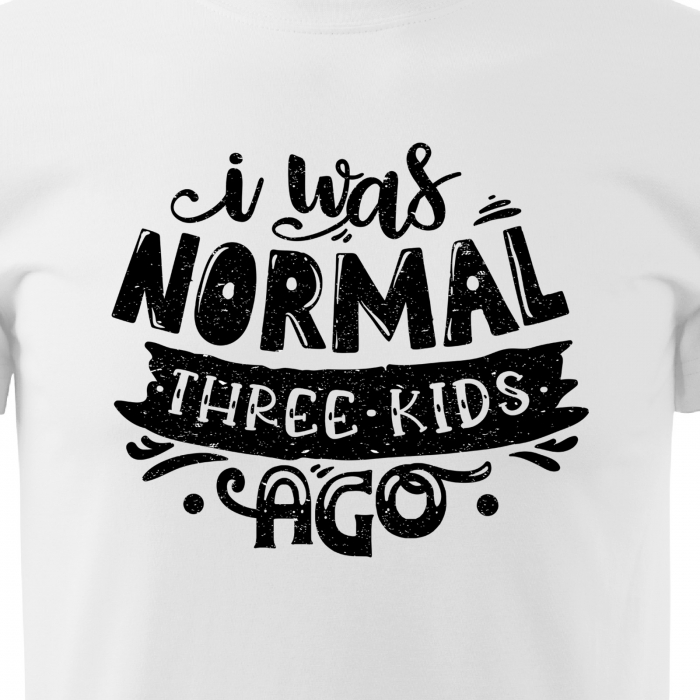 Tricou cu mesaj, pentru parinti, idee de cadou, I Was Normal, Three Kids Ago [2]