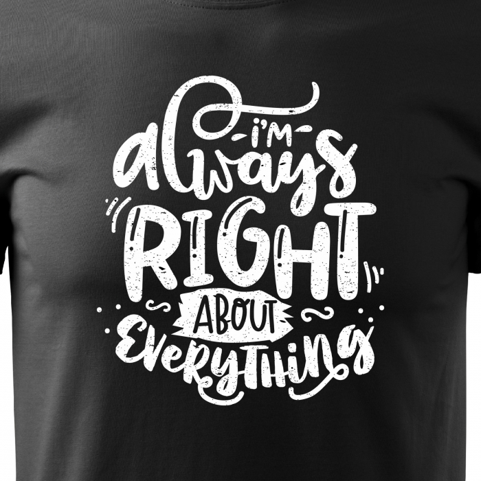Tricou cu mesaj, pentru parinti, idee de cadou, Im Always Right About Everything [2]