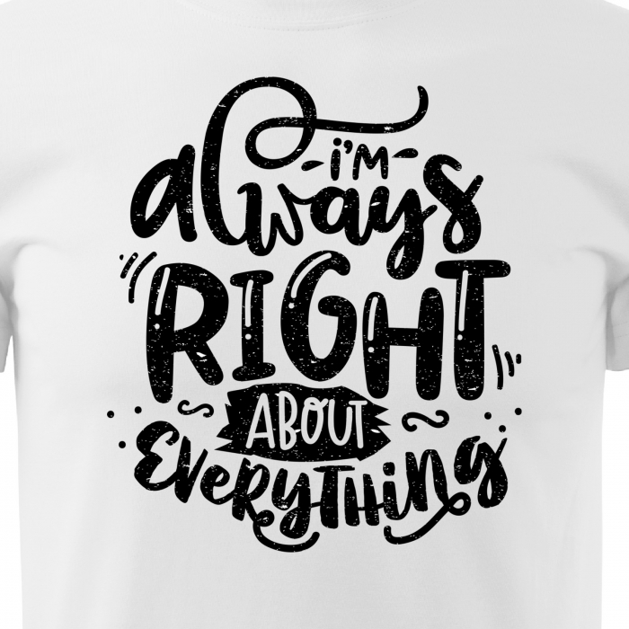 Tricou cu mesaj, pentru parinti, idee de cadou, Im Always Right About Everything [2]