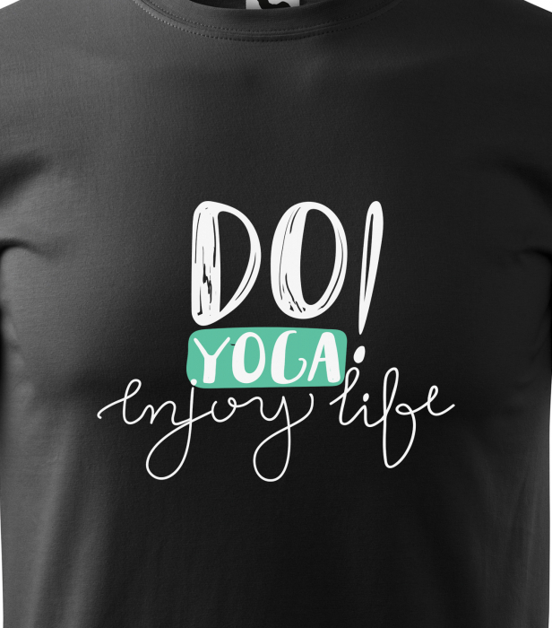 Tricou dama, idee de cadou, pentru pasionatii de yoga, Do Yoga Enjoy Life [2]