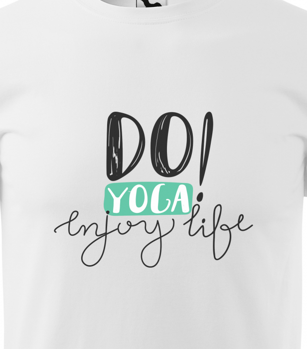 Tricou dama, idee de cadou, pentru pasionatii de yoga, Do Yoga Enjoy Life [2]