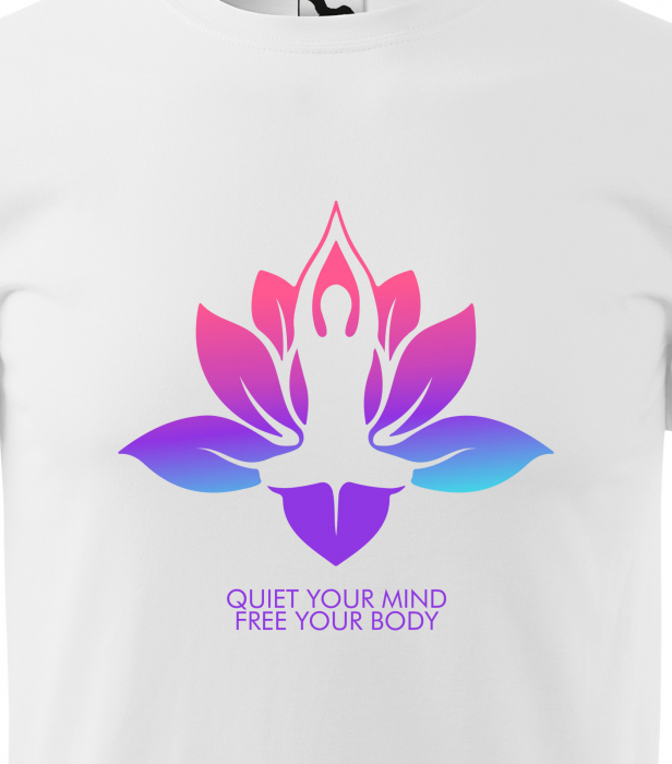 Tricou dama, idee de cadou, pentru pasionatii de yoga, Quiet Your Mind Free Your Body [2]