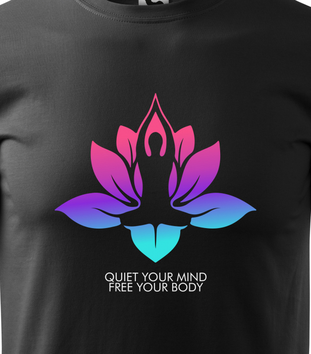 Tricou dama, idee de cadou, pentru pasionatii de yoga, Quiet Your Mind Free Your Body [2]