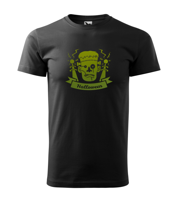 Detaliu Tricou Halloween Frankenstein Head (Cap Frankenstein) cu efect neon [1]