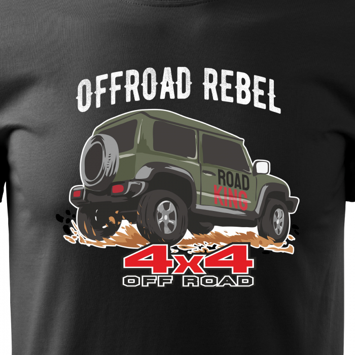 Tricou, idee de cadou, pentru cei pasionati de offroad, 4x4 Offroad Rebel [2]