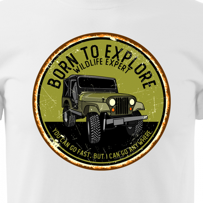 Tricou, idee de cadou, pentru cei pasionati de offroad, Born to Explore. Wildlife Expert [2]