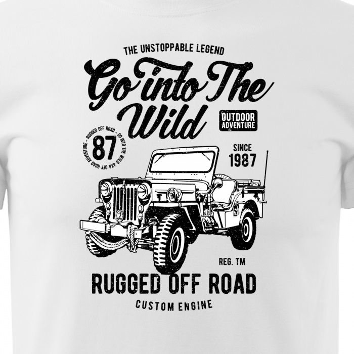 Tricou, idee de cadou, pentru cei pasionati de offroad, Go Into The Wild. Rugged Offroad [2]