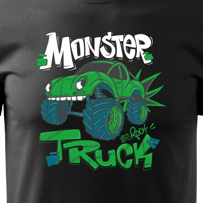 Tricou, idee de cadou, pentru cei pasionati de offroad, Monster Truck. Lets Rock [2]