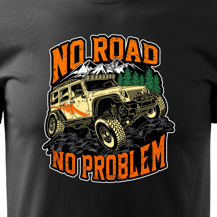 REDUCERE! Tricou de femei, marimea M (negru) pentru pasionati de offroad, No Road, No Problem [2]