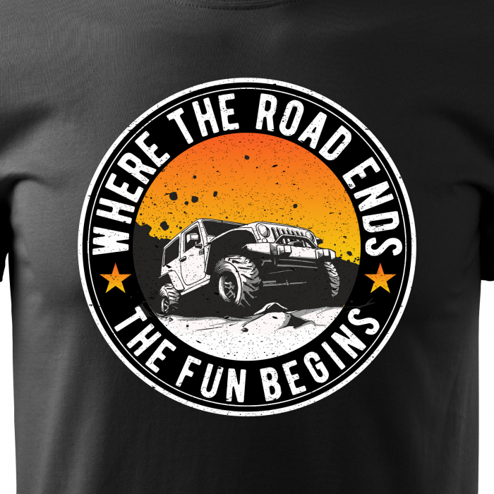 Tricou, idee de cadou, pentru cei pasionati de offroad, The Fun Begins Offroad [2]