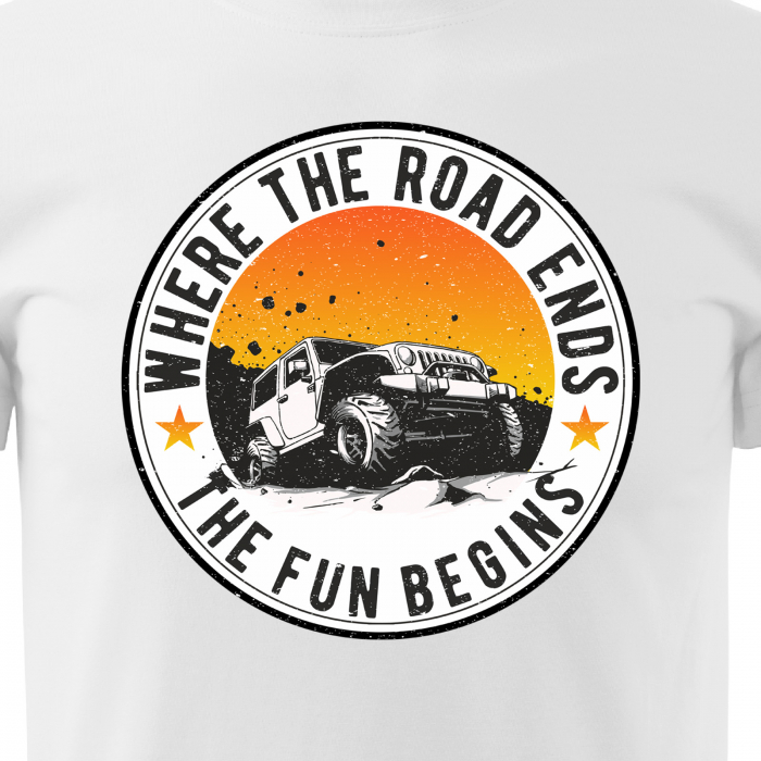 Tricou, idee de cadou, pentru cei pasionati de offroad, The Fun Begins Offroad [2]