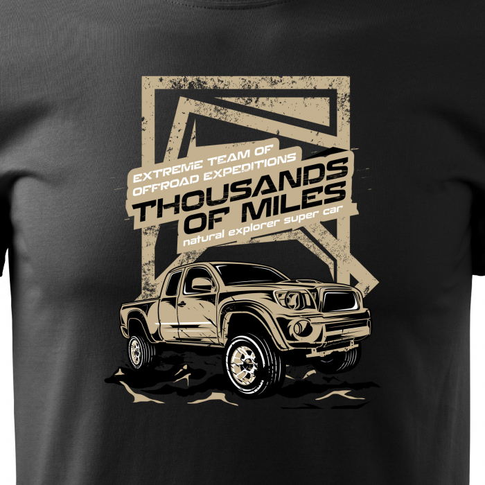 Tricou, idee de cadou, pentru cei pasionati de offroad, Thousands of Miles. Natural Explorer [2]