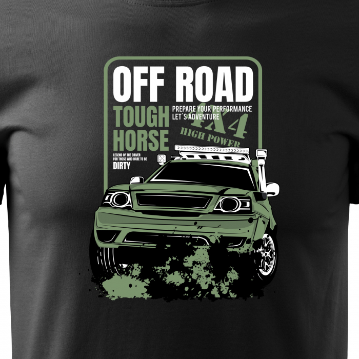 Tricou, idee de cadou, pentru cei pasionati de offroad, Tough Horse. 4x4 High Power [2]