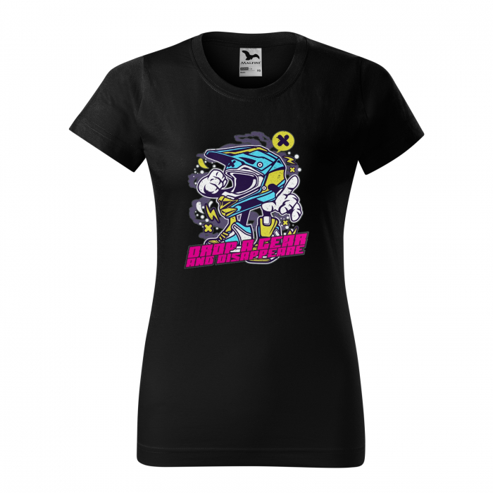 Tricou, idee de cadou, pentru motociclisti de enduro motocross, Drop a Gear and Disappeare [2]
