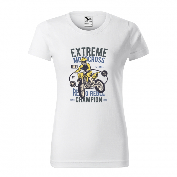 Tricou, idee de cadou, pentru motociclisti de enduro motocross, Extreme Motocross Retro Rebel [3]