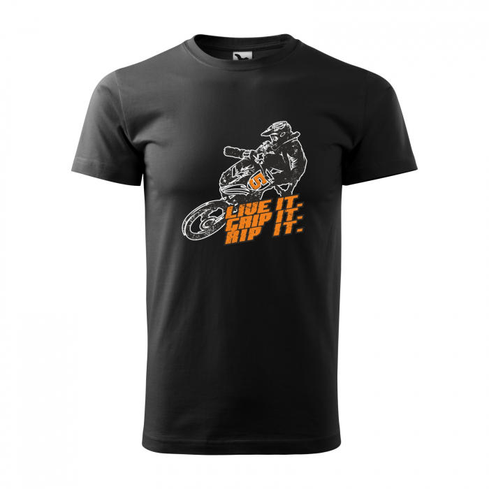 Tricou, idee de cadou, pentru motociclisti de enduro motocross, Live It Grip It Rip it [2]