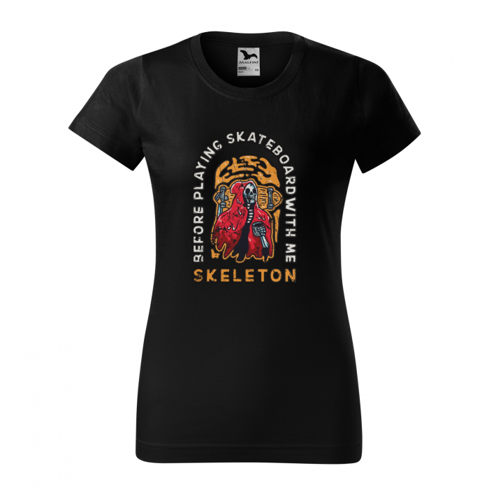 Tricou, idee de cadou, pentru pasionatii de skateboard, Ask Skeleton to Play [1]