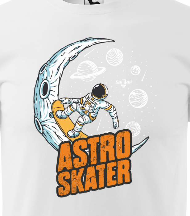Tricou, idee de cadou, pentru pasionatii de skateboard, Astro Moon Skater [2]