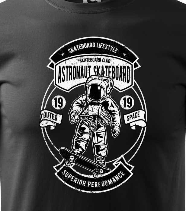 Tricou, idee de cadou, pentru pasionatii de skateboard, Astronaut Skateboard Outer Space [2]