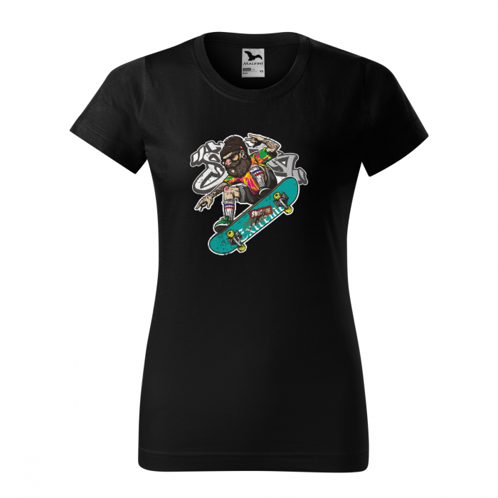 Tricou, idee de cadou, pentru pasionatii de skateboard, Beard and Beannie Skater [1]