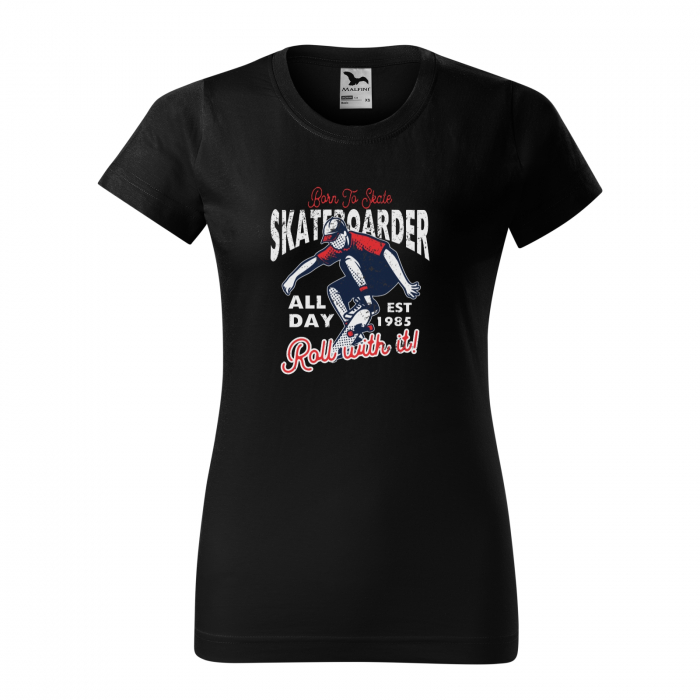 Tricou, idee de cadou, pentru pasionatii de skateboard, Born to Skate All Day [1]