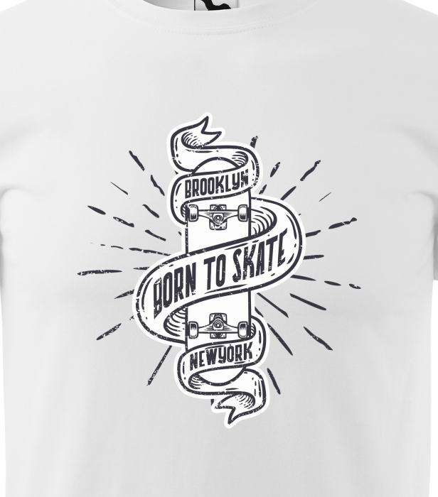 Tricou, idee de cadou, pentru pasionatii de skateboard, Born to Skate New York [2]