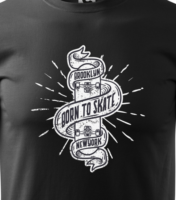 Tricou, idee de cadou, pentru pasionatii de skateboard, Born to Skate New York [2]