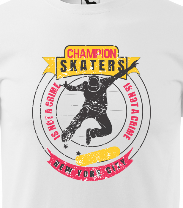 Tricou, idee de cadou, pentru pasionatii de skateboard, Champion Skaters [2]