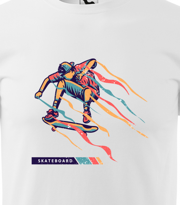 Tricou, idee de cadou, pentru pasionatii de skateboard, Colorfull Skater [2]