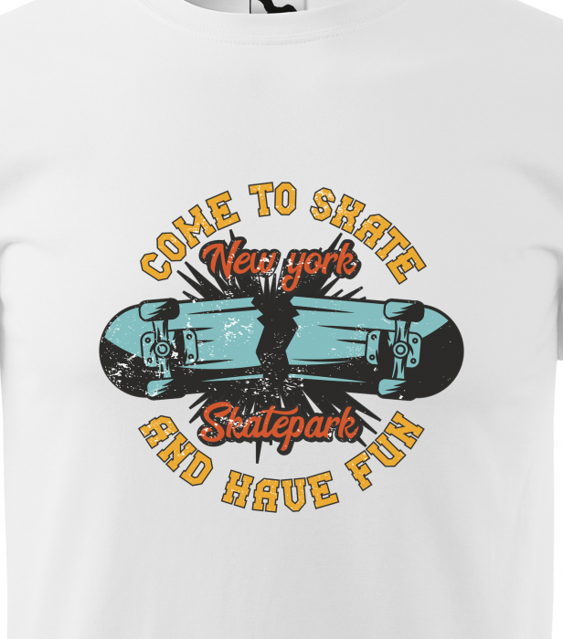 Tricou, idee de cadou, pentru pasionatii de skateboard, Come to Skate and Have Fun [2]